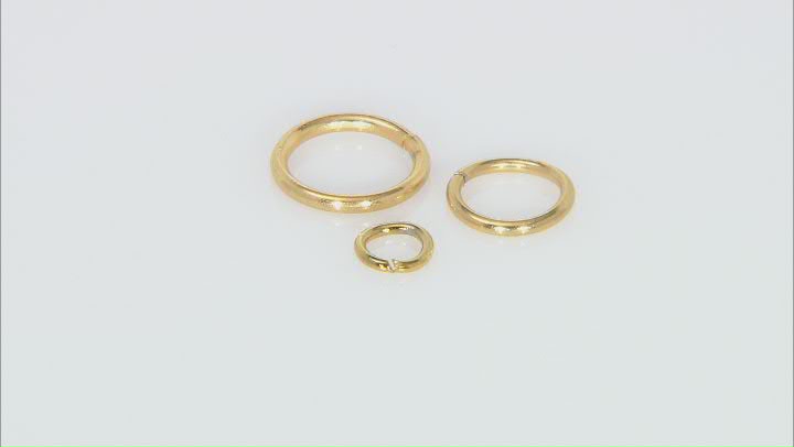 18 Karat Gold over Stainless Steel Jump Rings in 3 Sizes Appx 150 Pieces Total Video Thumbnail