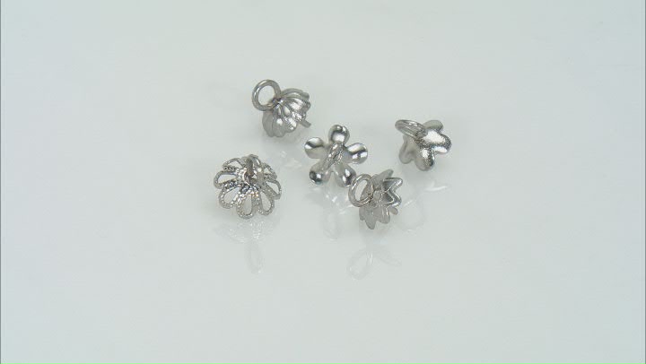 Stainless Steel Flower Design Cup with Peg Findings in 5 Designs Appx 100 Pieces Total Video Thumbnail