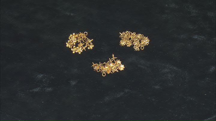 18K Gold over Stainless Steel Flower Design Cup with Peg Findings in 3 Designs Appx 60 Pieces Total Video Thumbnail