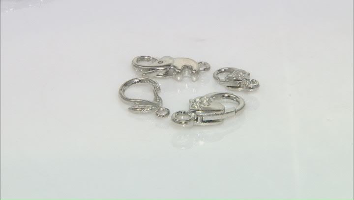 Designer Lobster Style Clasps in 4 Styles in Silver Tone Appx 40 Pieces Total Video Thumbnail