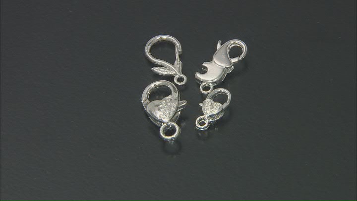 Designer Lobster Style Clasps in 4 Styles in Silver Tone Appx 40 Pieces Total Video Thumbnail