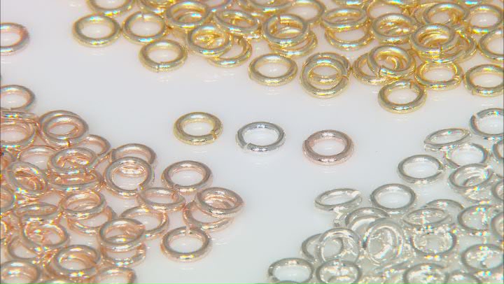 Jump Rings in Silver Tone, Gold Tone, and Rose Gold Tone Appx 300 Pieces Total Video Thumbnail