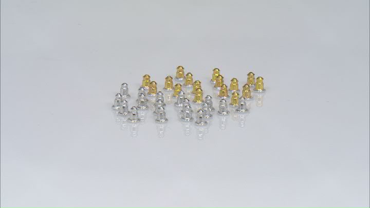 Bullet Earring Backs appx 5.5x4.5mm in Gold Tone and Silver Tone 1,000 Pieces Total Video Thumbnail