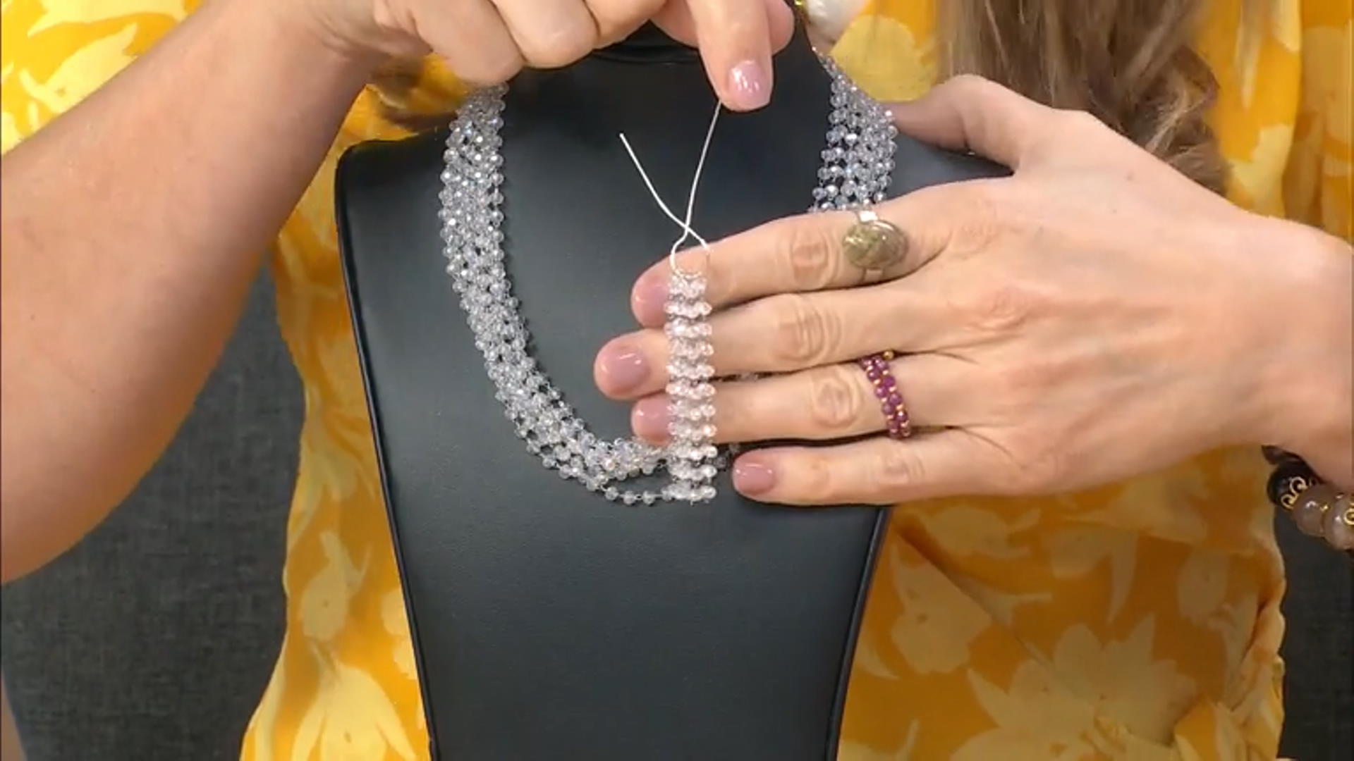 Stainless Steel Chain appx 3M with Round Crystal Glass Beads and Findings appx 15 Pieces Total Video Thumbnail
