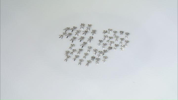 Stainless Steel Snap In Earring Component appx 4-8mm with 4 Prongs 60 Pieces Total Video Thumbnail
