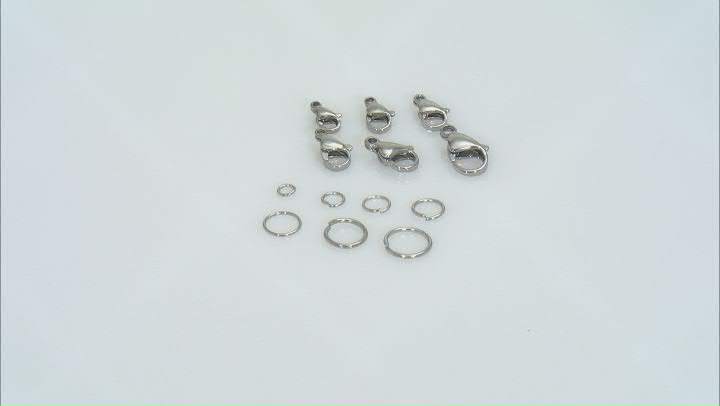 Set of appx 2950 Open Jump Rings and appx 150 Lobster Clasps in Stainless Steel appx 3100 Pieces Video Thumbnail