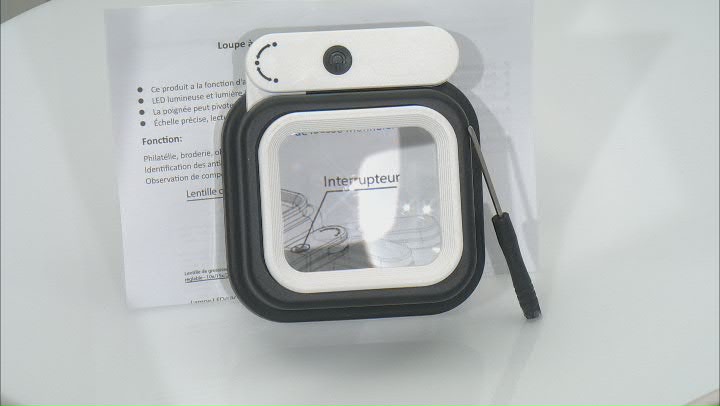 Adjustable Magnifier Illuminated Loupe for Jewelry Stamps appx 3.82x3.42x1.77" Video Thumbnail
