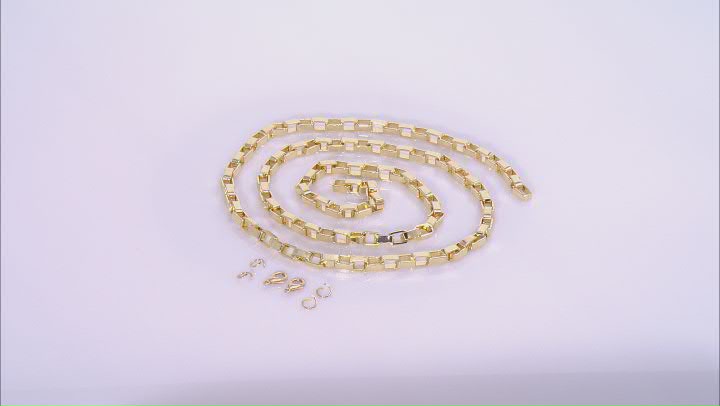 14k Gold Plated Box Link Chain & Findings Assortment, Lobster Clasps & Jump Rings Video Thumbnail