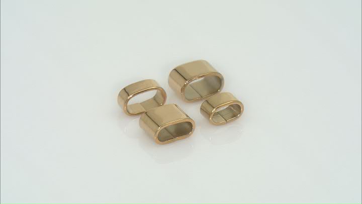 18k Gold Over Stainless Steel Leather or Cord Spacer Rings in 4 Sizes appx 20 Total Pieces Video Thumbnail