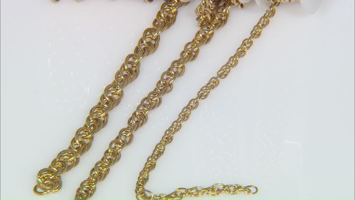 18K Gold over Stainless Steel Unfinished Rope Chain in 3 Sizes appx 3m Total with Findings Video Thumbnail