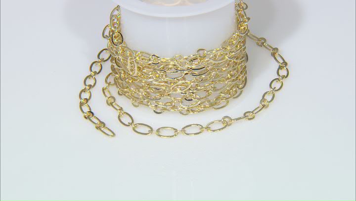 14k Gold over Brass Unfinished Oval Link Chain appx 2m and Findings Video Thumbnail