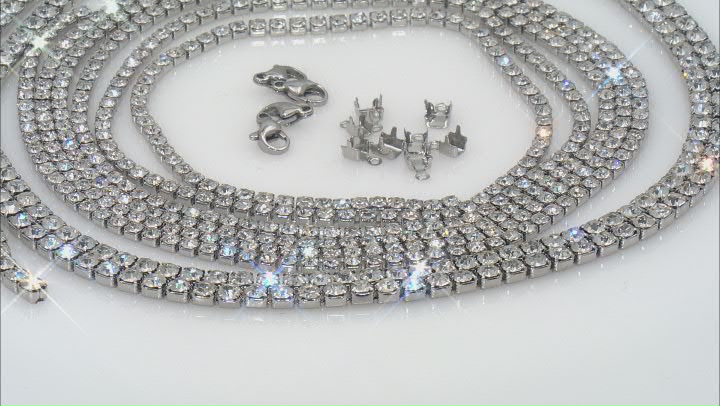 Stainless Steel Crystal Chain in 3mm and 4mm appx 100" in Total and Stainless Steel Findings Video Thumbnail