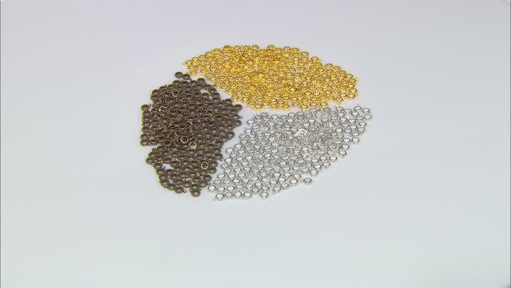 Beaded Texture Metal Bail Spacers Appx 10x8mm in Antique Silver, Gold & Brass Tone 600 Pieces Total Video Thumbnail
