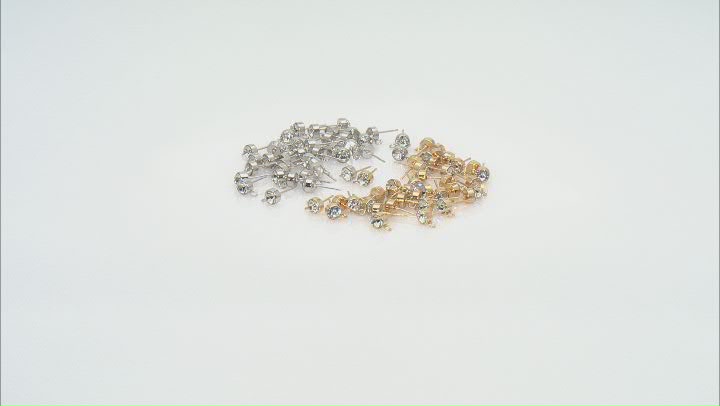 Clear Crystal Earring Component with Closed Ring in Gold and Silver Tones Component Kit Video Thumbnail