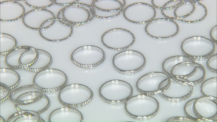 Large Silver Tone Open Jump Ring Kit in Assorted Textures Video Thumbnail