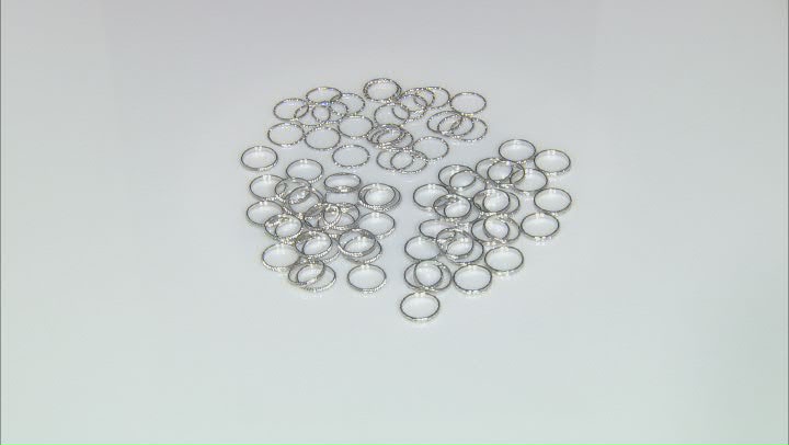 Large Silver Tone Open Jump Ring Kit in Assorted Textures Video Thumbnail