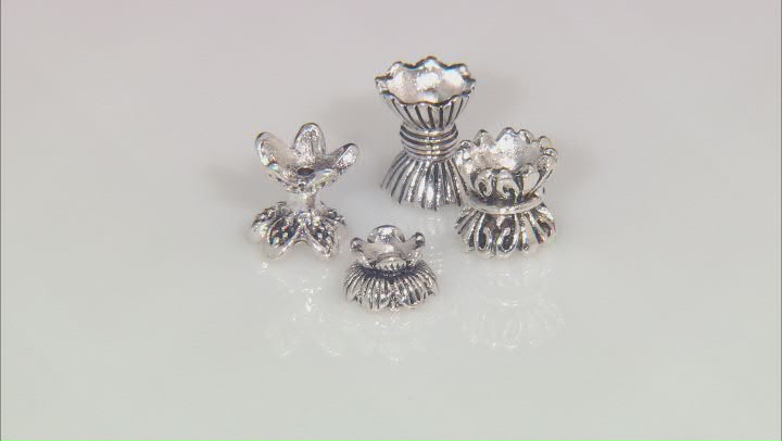 Bead Cup Kit in Antique Silver Tone in Assorted Shapes Video Thumbnail