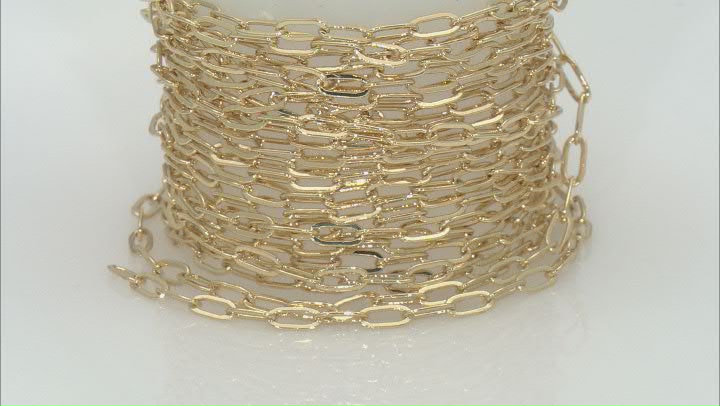 Gold Tone Unfinished Paperclip Chain appx 3m and Findings Video Thumbnail