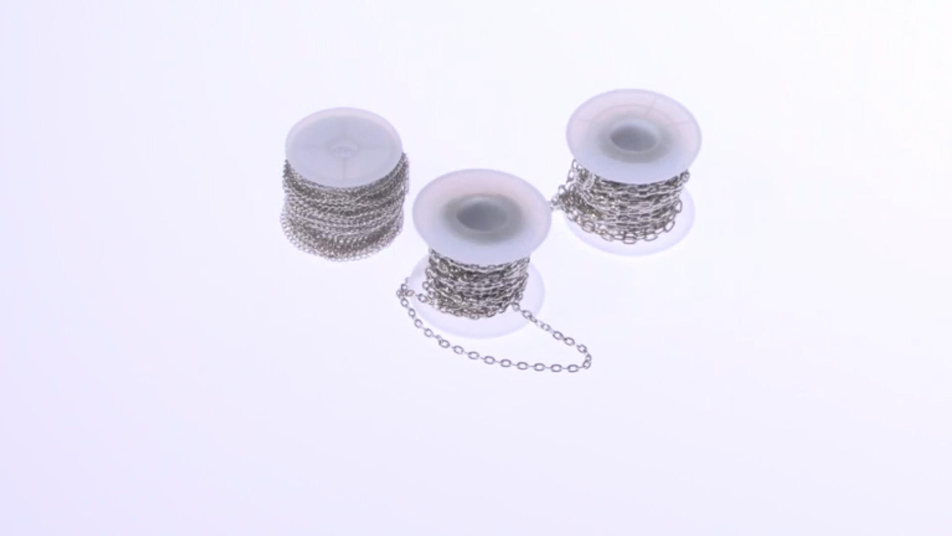Assorted Chain Set of 3 in Silver Tone appx 15 Meters Total Video Thumbnail