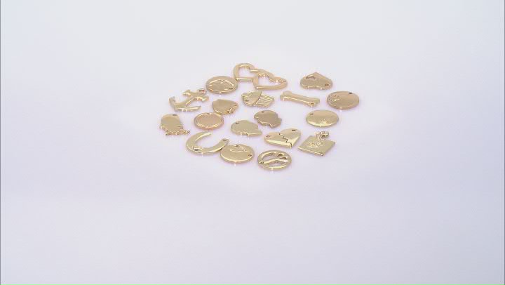 ImpressArt® 18K Gold Over Pewter Charm Bundle Assortment Set of 18 Video Thumbnail