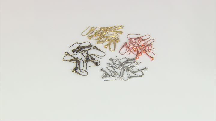 Antiqued Brass Ear Wire Fish Hooks with Pearl Peg Bails in Assorted Tones appx 60 Pieces Total Video Thumbnail