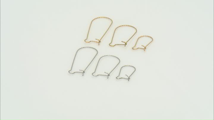 18k Gold Plated & Stainless Steel Oval Shape Ear Twisted Texture Wire Component appx 60 Pieces Video Thumbnail