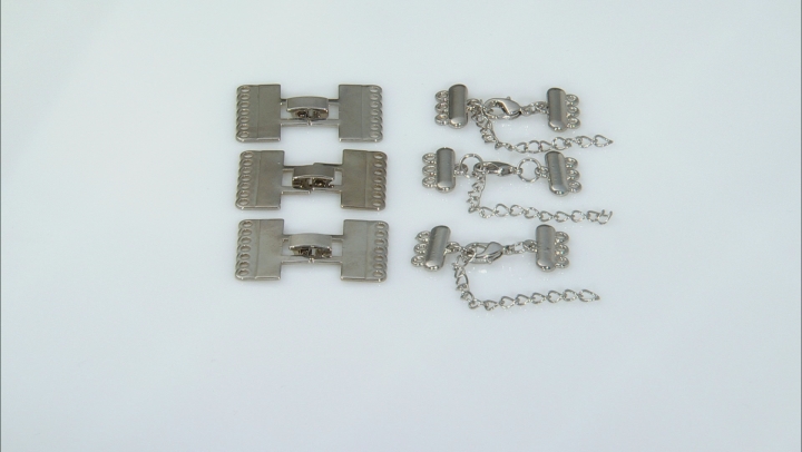 Clasp Kit 6 Pieces in Silver Tone incl Trigger Clasp And Extender Clasp Video Thumbnail
