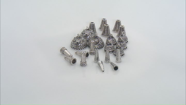 Cup Component Assortment in Antique Silver Tone in 5 Styles 23 pieces Video Thumbnail