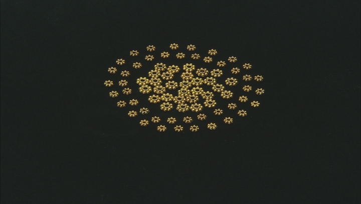 Daisy Spacer Beads appx 4-6.5mm in Antique Gold Tone includes appx 1,000 pieces Video Thumbnail