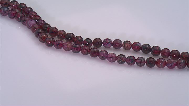 Red Quench Crackled Quartz 10mm Smooth Round Bead Strand Approximately 13-14" in Length Set of 2 Video Thumbnail