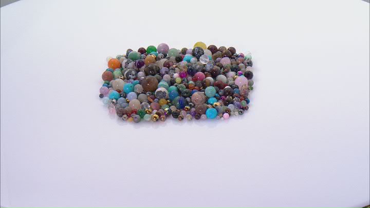 Multi-Stone Assorted Shape & Size 1lb Loose Bead Mix Video Thumbnail