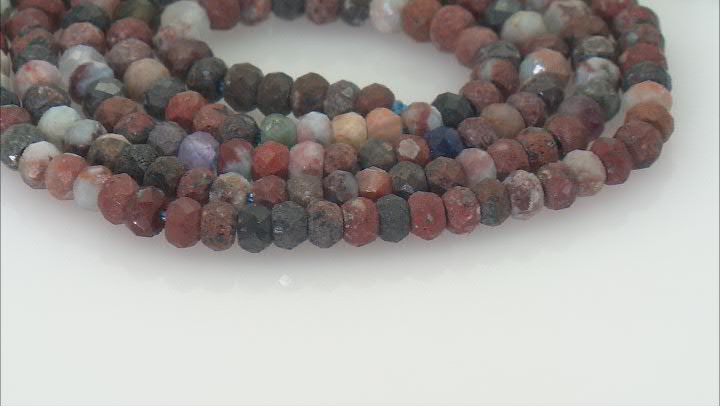 Multicolor Piertersite 2x3mm Faceted Rondelle Bead Strand Approximately 14-15" in Length Video Thumbnail