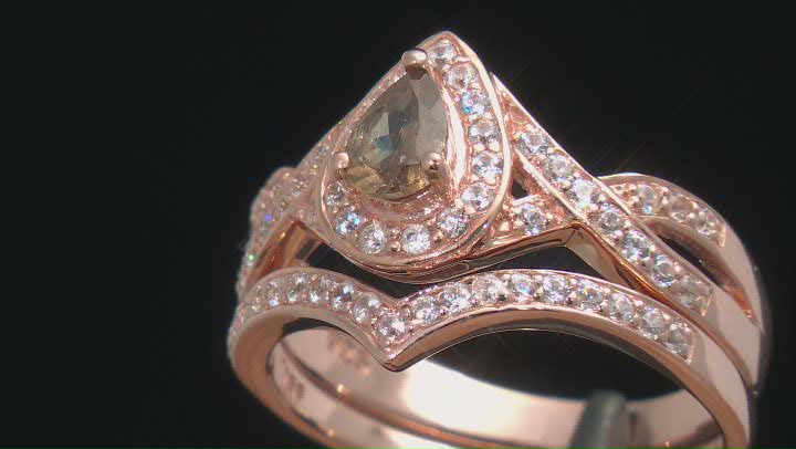 Pink Garnet 18K Rose Gold Over Sterling Silver Ring 0.83ctw Video Thumbnail