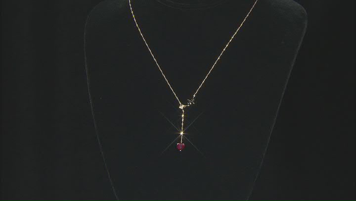 Red Mahaleo® Ruby 10K Yellow Gold Necklace 1.03ctw Video Thumbnail