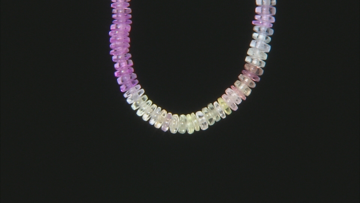 Multi-color Sapphire 4-5mm Thin Rondelle Endless Strand Necklace Approx 24 Inches Video Thumbnail