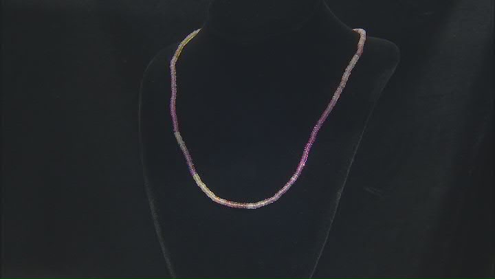 Multi-color Sapphire 3-4mm Thin Rondelle Endless Strand Necklace Approx 24 Inches Video Thumbnail