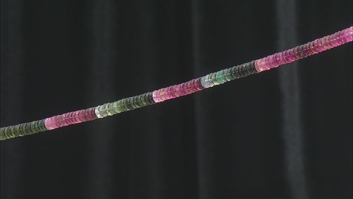 Multi-Color Tourmaline 6.8-7.2mm Thin Rondelle Bead Strand Video Thumbnail