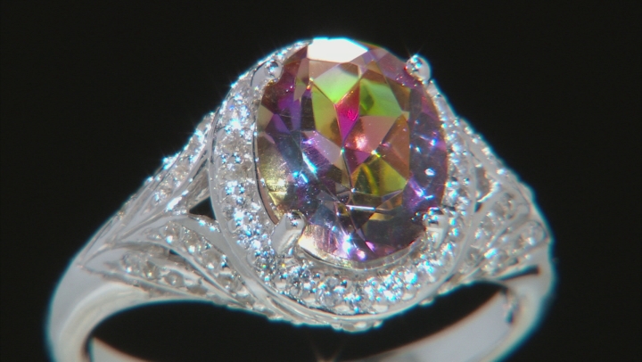 Multi Color Quartz Rhodium Over Silver Ring 2.49ctw Video Thumbnail