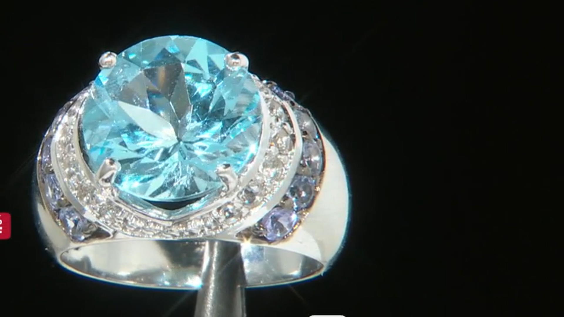 Sky Blue Topaz rhodium over sterling silver ring 7.37ctw Video Thumbnail
