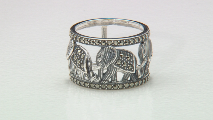 Gray marcasite sterling silver ring Video Thumbnail