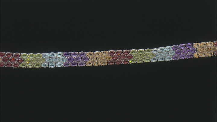 Multi Stone Rhodium Over Sterling Silver Bracelet 18.13 ctw Video Thumbnail