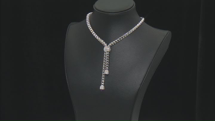 Judith Ripka Amethyst & Cubic Zirconia Rhodium Over Sterling Silver Verona Lariat Necklace 3.35ctw Video Thumbnail