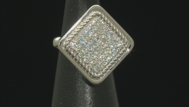Judith Ripka Cubic Zirconia Rhodium Over Sterling Silver Pave Cosmic Ring 2.76ctw Video Thumbnail