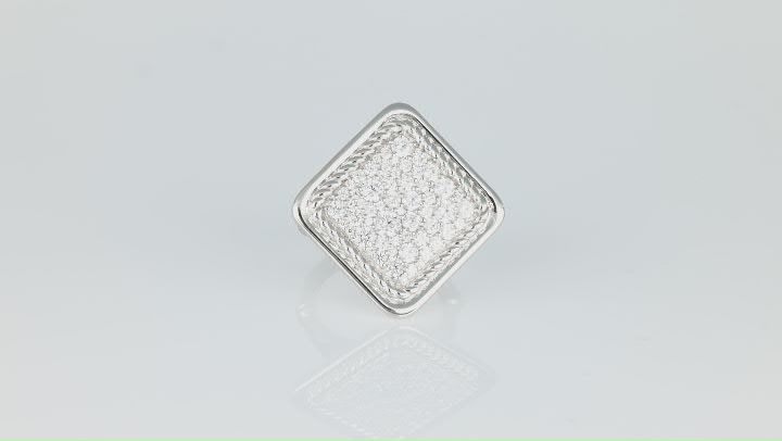 Judith Ripka Cubic Zirconia Rhodium Over Sterling Silver Pave Cosmic Ring 2.76ctw Video Thumbnail