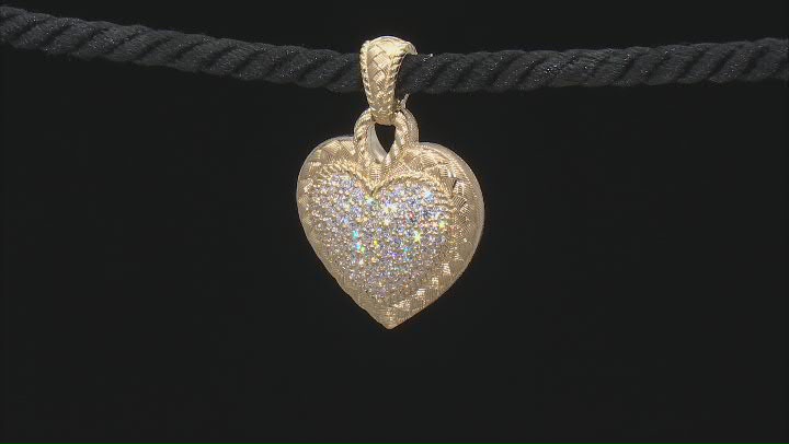 Judith Ripka Cubic Zirconia 14k Gold Clad Romance Heart Enhancer Video Thumbnail