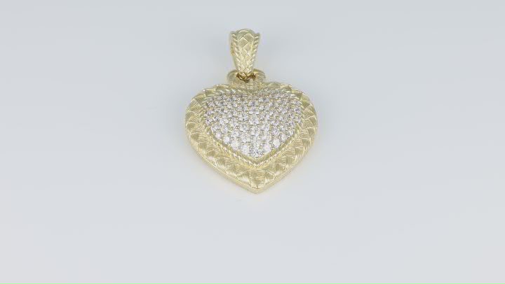 Judith Ripka Cubic Zirconia 14k Gold Clad Romance Heart Enhancer Video Thumbnail