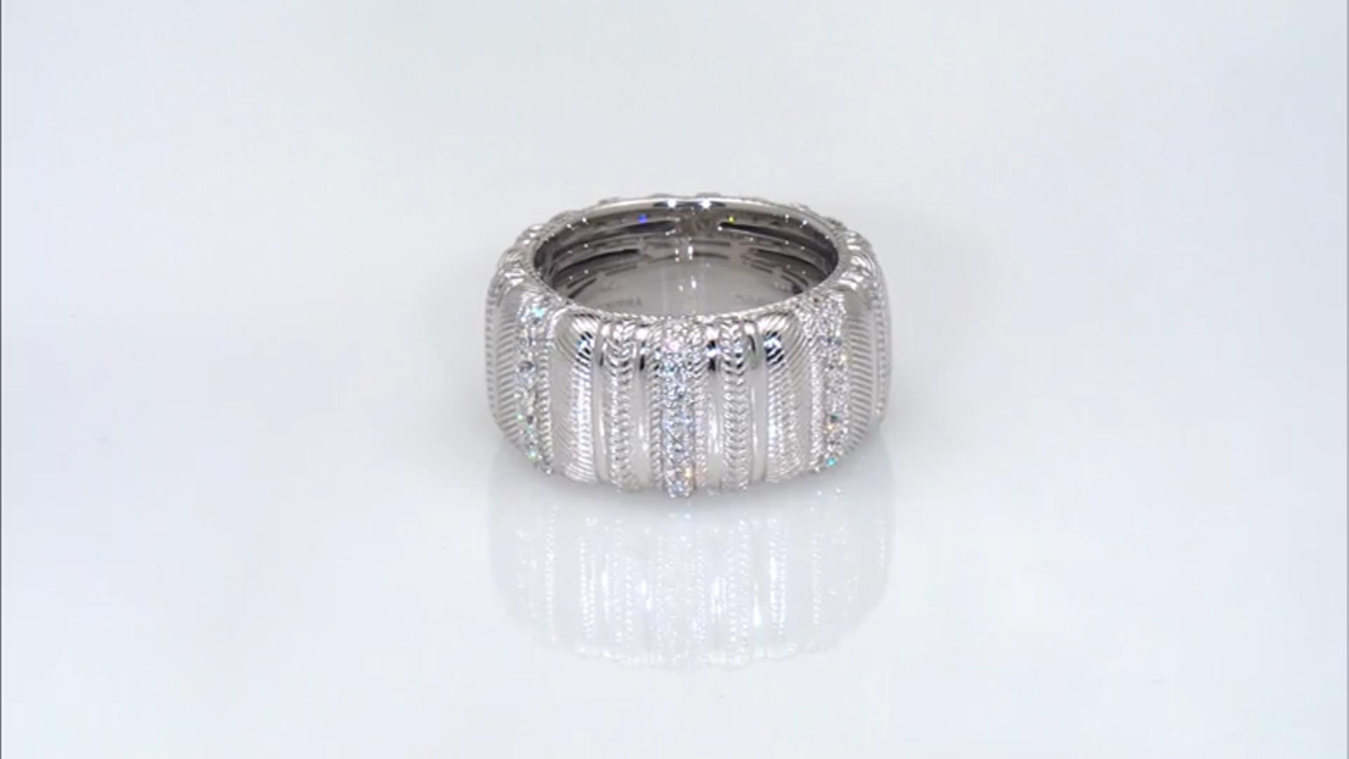 Judith Ripka Cubic Zirconia Rhodium Over Sterling Silver Haute Collection Ring Video Thumbnail