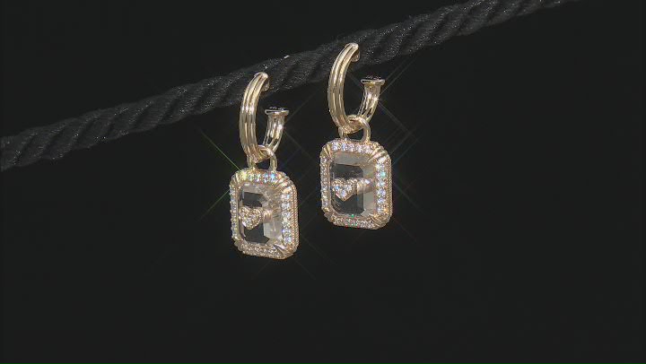 Judith Ripka Rock Crystal Quartz with Pave Cubic Zirconia 14k Gold Clad Amour Earrings 4.48ctw Video Thumbnail