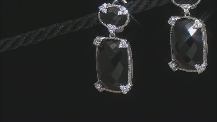 Judith Ripka Black Onyx & Cubic Zirconia Rhodium Over Sterling Silver Monaco Earrings 1.50ctw Video Thumbnail