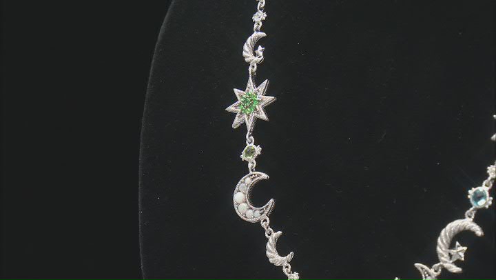 Judith Ripka Multi-Gemstone & Cubic Zirconia Rhodium Over Sterling Silver Galaxy Necklace 5.44ctw Video Thumbnail